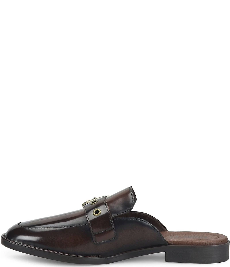 Born Mikah Leather Buckle Strap Loafer Mules
