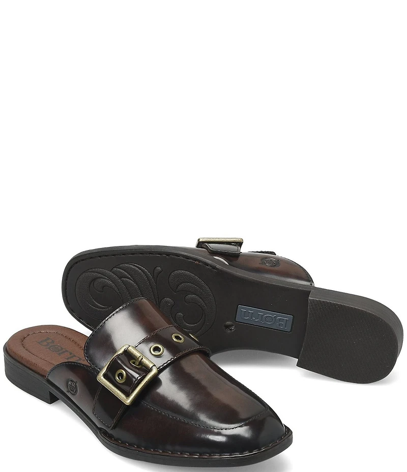 Born Mikah Leather Buckle Strap Loafer Mules