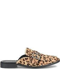 Born Mikah Leopard Print Calf Hair Buckle Strap Loafer Mules