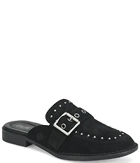 Born Mikah Suede Studded Buckle Strap Loafer Mules
