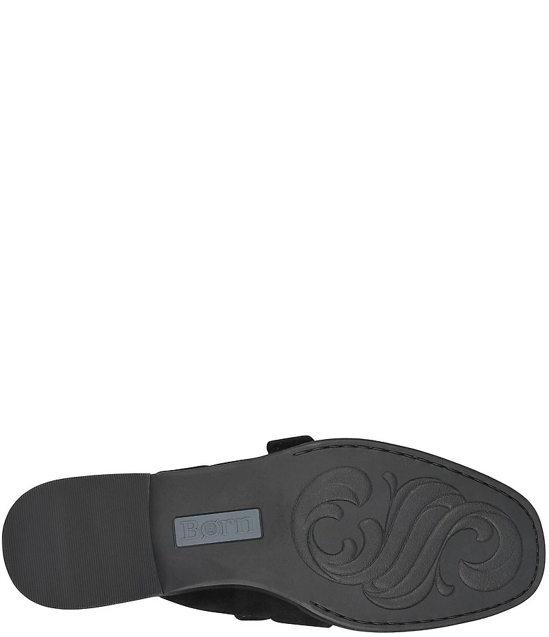 Born Mikah Suede Studded Buckle Strap Loafer Mules