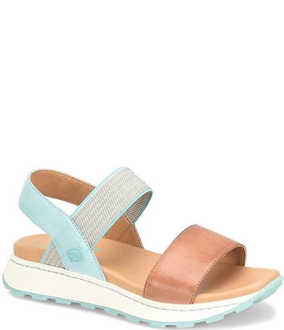 Born Mimi Banded Leather Slingback Ankle Wrap Sandals