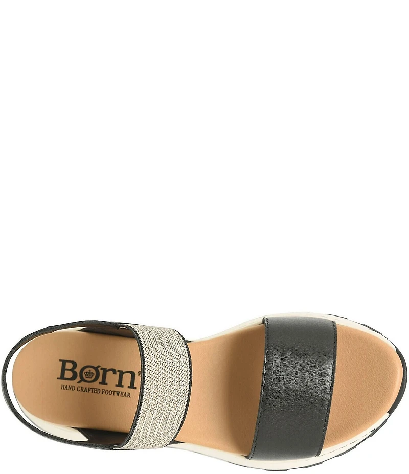 Born Mimi Banded Leather Slingback Ankle Wrap Sandals