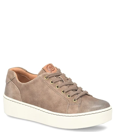 Born Mira Distressed Suede Platform Sneakers
