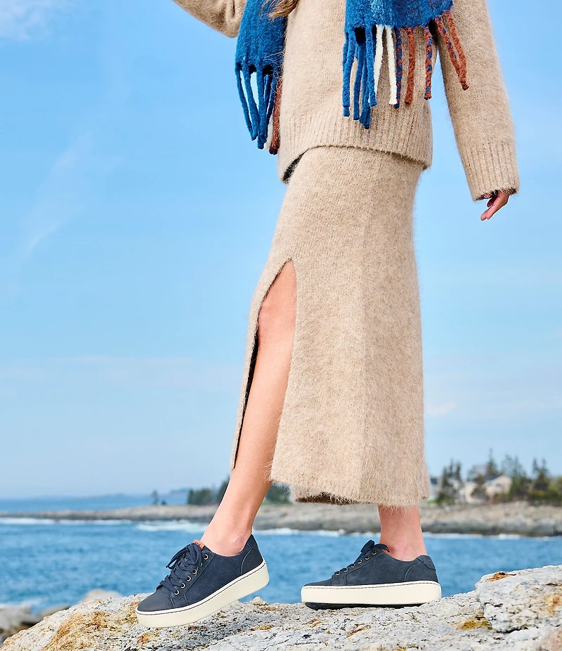 Born Mira Distressed Suede Platform Sneakers