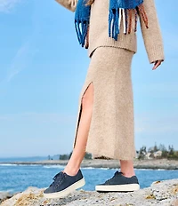 Born Mira Distressed Suede Platform Sneakers