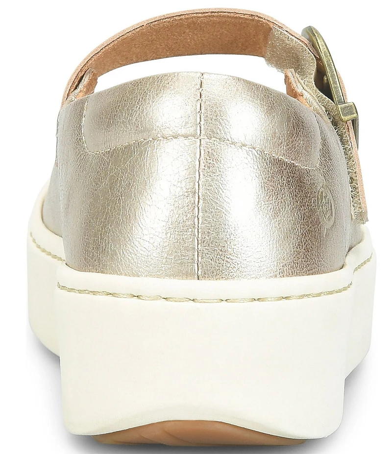 Born Mira Leather Platform Mary Jane Flats