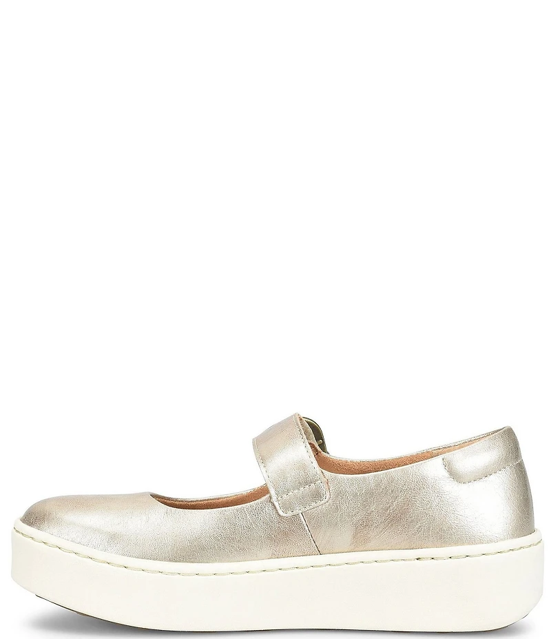 Born Mira Leather Platform Mary Jane Flats