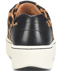 Born Mira Leopard Print Calf Hair Platform Sneakers