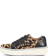 Born Mira Leopard Print Calf Hair Platform Sneakers