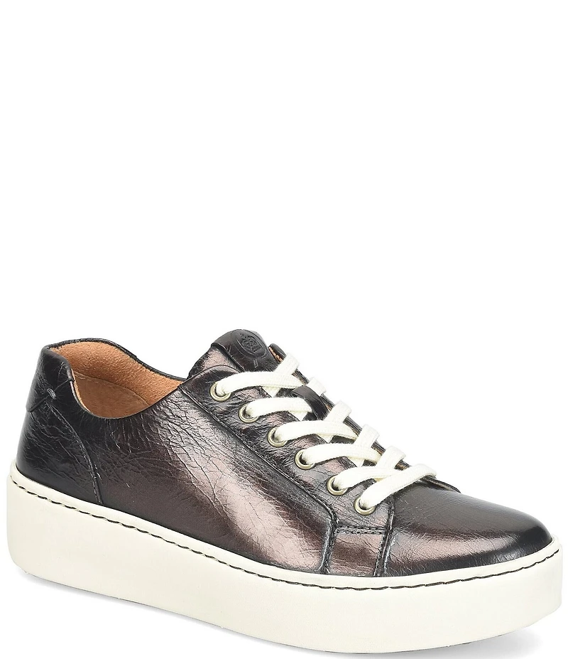 Born Mira Metallic Leather Platform Sneakers