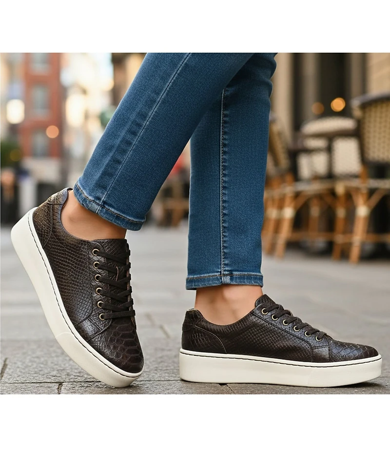 Born Mira Snake Embossed Leather Platform Sneakers