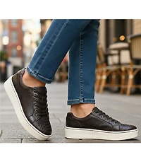 Born Mira Snake Embossed Leather Platform Sneakers