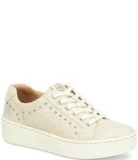 Born Mira Studs Metallic Leather Lace Up Platform Sneakers