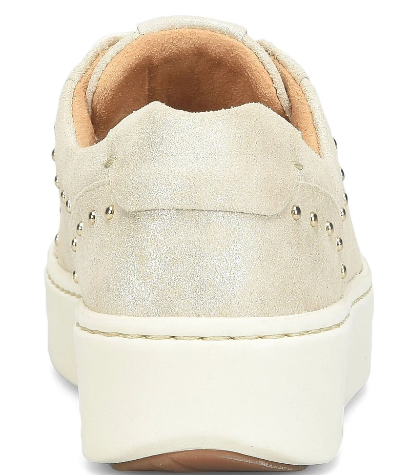 Born Mira Studs Metallic Leather Lace Up Platform Sneakers