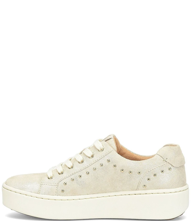 Born Mira Studs Metallic Leather Lace Up Platform Sneakers