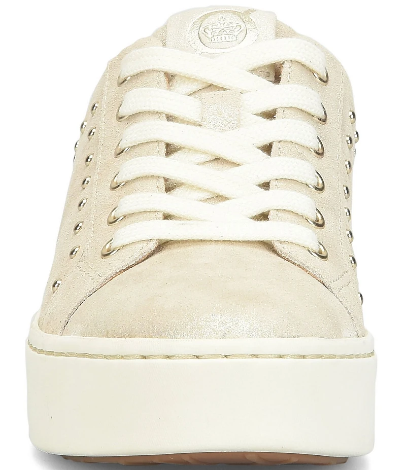Born Mira Studs Metallic Leather Lace Up Platform Sneakers