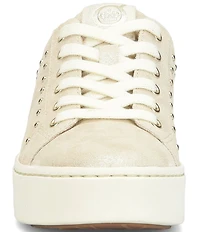 Born Mira Studs Metallic Leather Lace Up Platform Sneakers