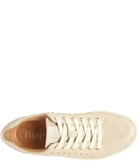 Born Mira Studs Metallic Leather Lace Up Platform Sneakers