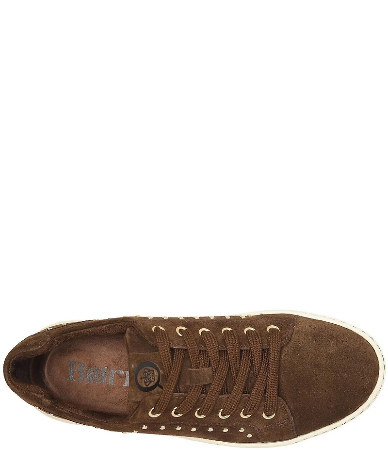 Born Mira Studs Suede Lace Up Platform Sneakers