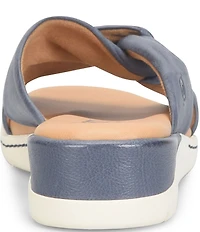 Born Mya Leather Twist Knot Wedge Slide Sandals