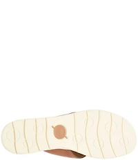 Born Mya Leather Twist Knot Wedge Slide Sandals