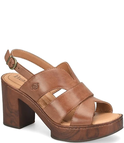 Born Nassau Leather Platform Sandals