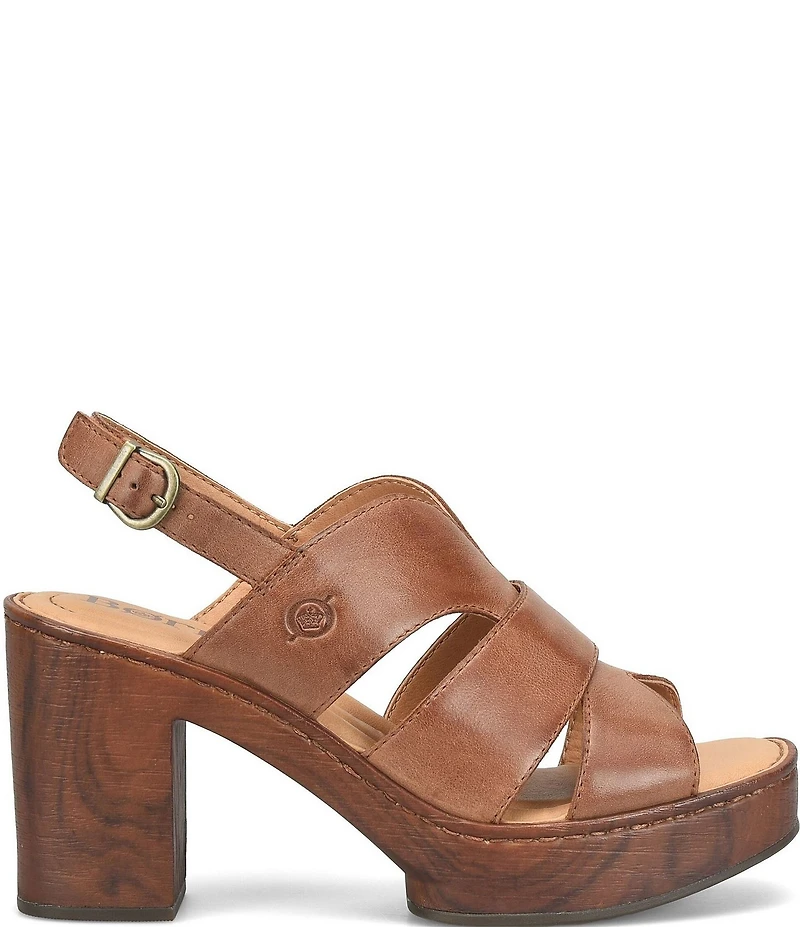 Born Nassau Leather Platform Sandals