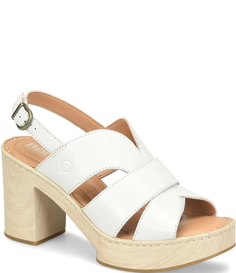 Born Nassau Leather Platform Sandals