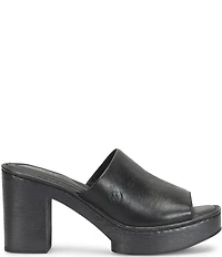 Born Nix Leather Slip On Platform Slide Sandals