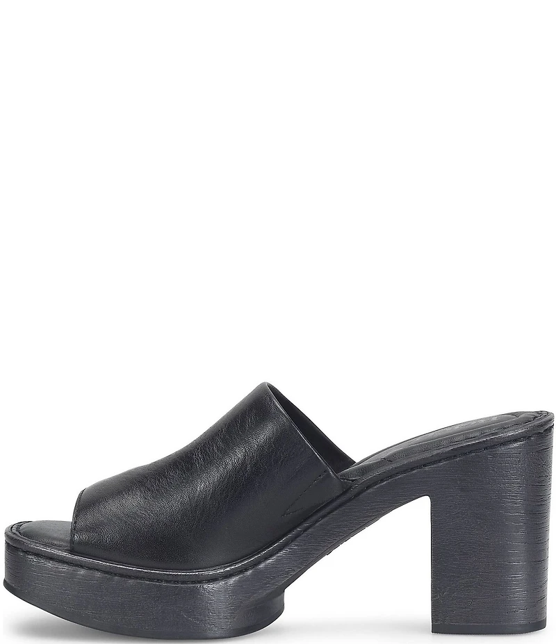 Born Nix Leather Slip On Platform Slide Sandals