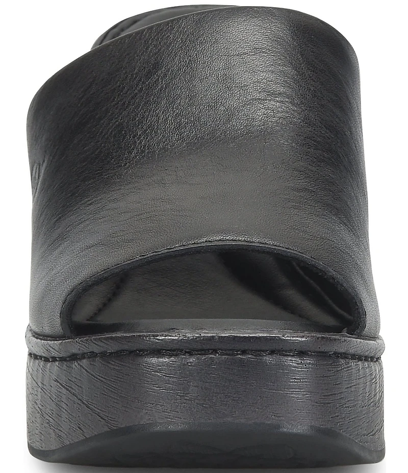 Born Nix Leather Slip On Platform Slide Sandals