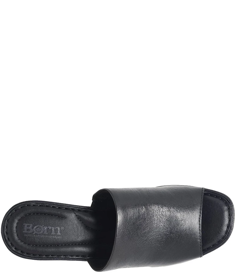 Born Nix Leather Slip On Platform Slide Sandals
