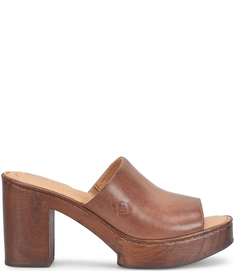 Born Nix Leather Slip On Platform Slide Sandals