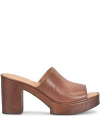 Born Nix Leather Slip On Platform Slide Sandals