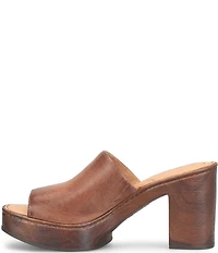 Born Nix Leather Slip On Platform Slide Sandals