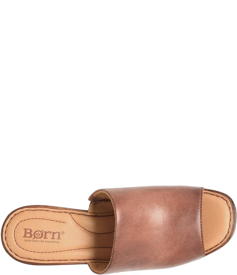 Born Nix Leather Slip On Platform Slide Sandals