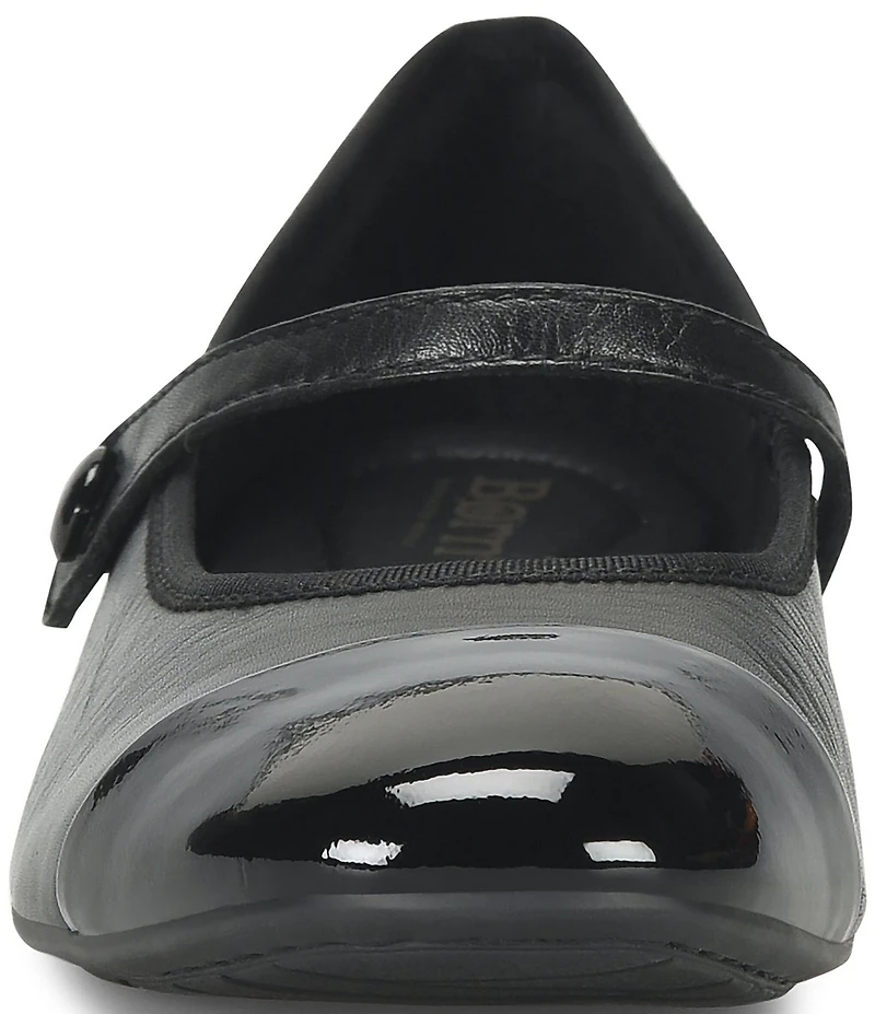 Born Pandi Leather Patent Cap Toe Mary Jane Flats