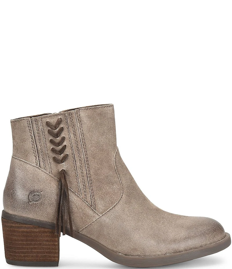 Born Rowan Distressed Suede Tassel Detail Ankle Booties