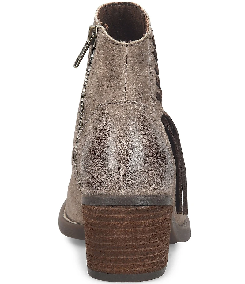 Born Rowan Distressed Suede Tassel Detail Ankle Booties
