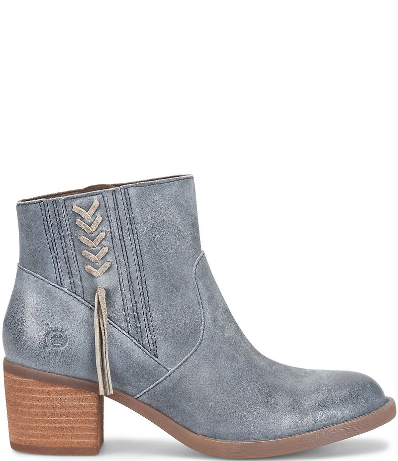 Born Rowan Distressed Suede Tassel Detail Ankle Booties