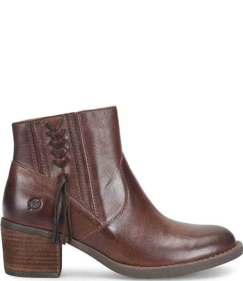 Born Rowan Leather Tassel Ankle Booties