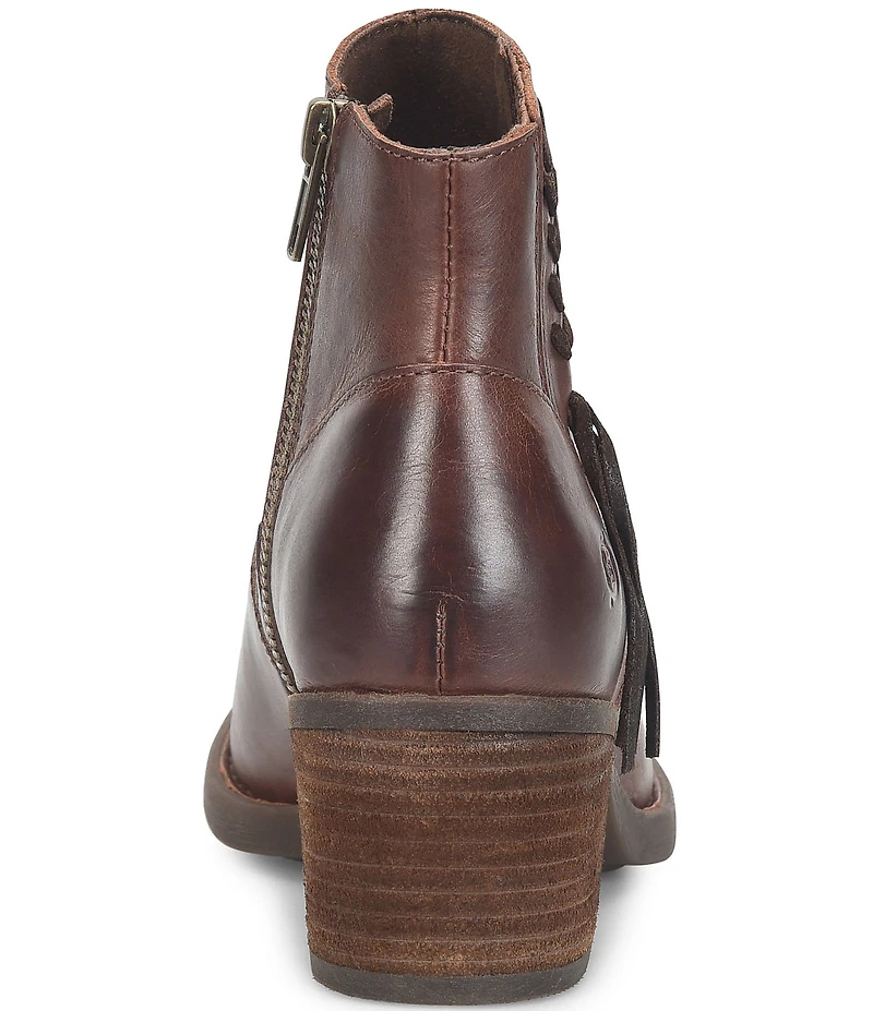 Born Rowan Leather Tassel Ankle Booties