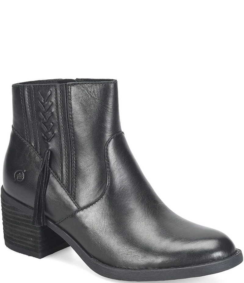 Born Rowan Leather Tassel Ankle Booties