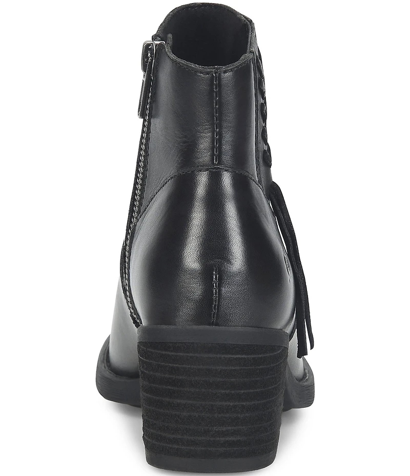 Born Rowan Leather Tassel Ankle Booties