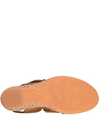 Born Sapphire Leather Wrapped Buckle Wege Sandals