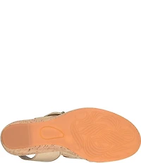 Born Sapphire Leather Wrapped Buckle Wege Sandals