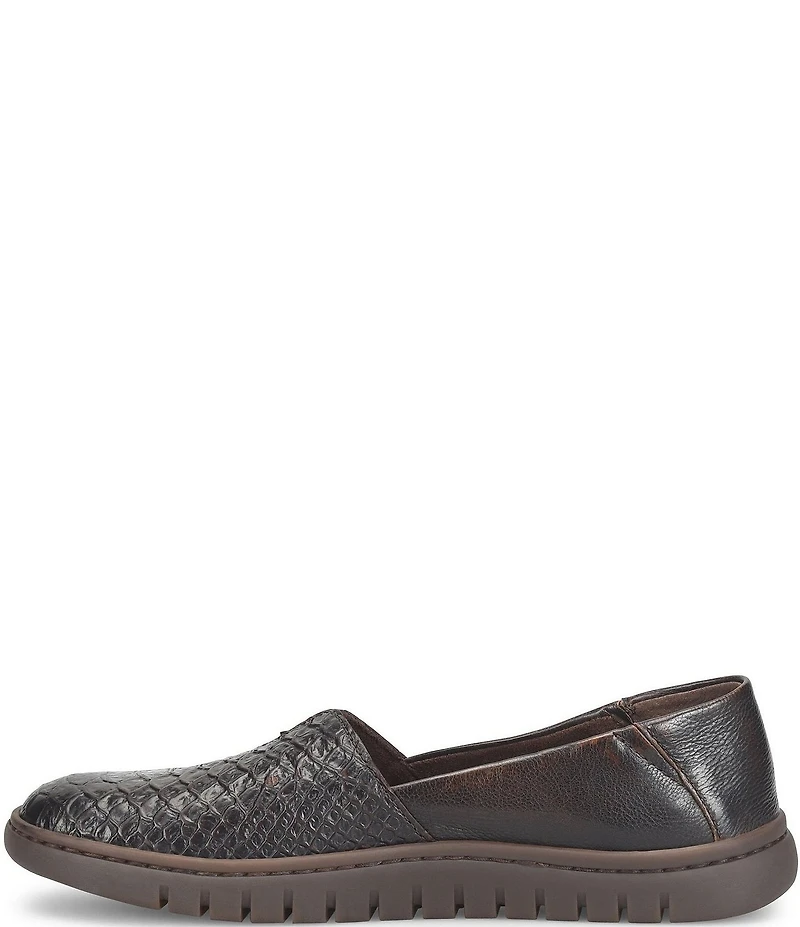 Born Sebra II Snake Embossed Leather Loafers