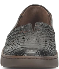 Born Sebra II Snake Embossed Leather Loafers