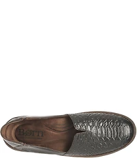 Born Sebra II Snake Embossed Leather Loafers